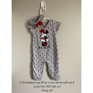 Disney Minnie Mouse Valentine's Day Jumpsuit with Bow Size 6-9m